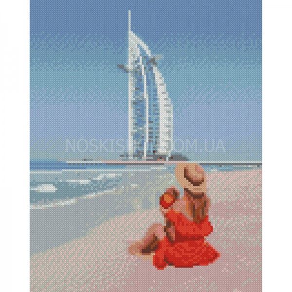 Алмазна мозаїка (HX488) "Дівчина в Дубаї" 30х40см