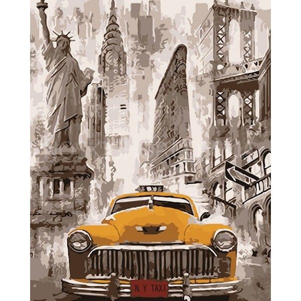 Картина за номерами "Таксі Нью-Йорк" 40 x 50см на підрамнику в коробці (арт.30014)