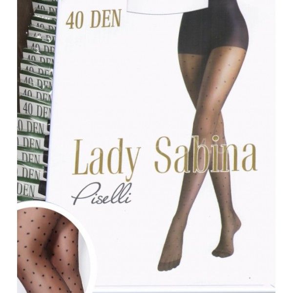 Колготки Lady Sabina "PISELLI -Мелкая крапинка" -ps 40 ден р. 2, 3, 4, 5 - (черные + крапинки)