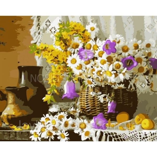 Картина за номерами 40х50 (LC40075) "Букет у кошику"