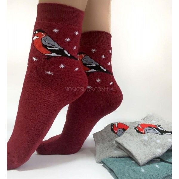 Шкарпетки Житомир "LIMERENCE" 4960-13 махрові жіночі, р. 36-40 -асорті -(Махра -збоку великий снігур +сніжинки) -уп. 12 шт