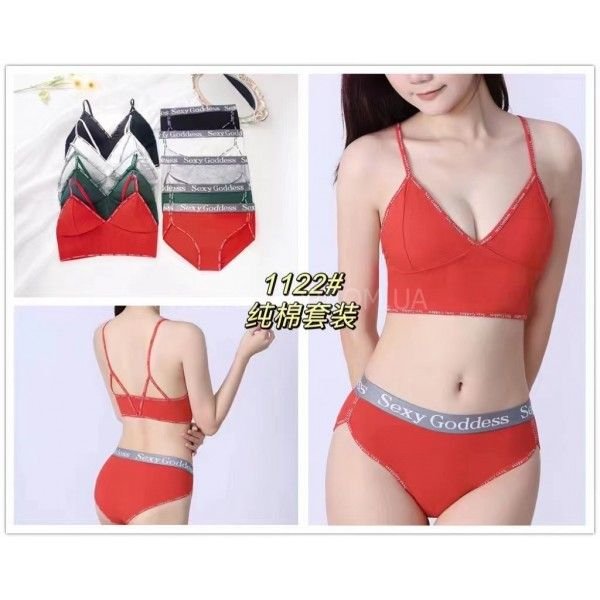 Жіночий комплект 1122 безшовний топ +трусики, р. 46-48 -асорті -уп. 12 шт