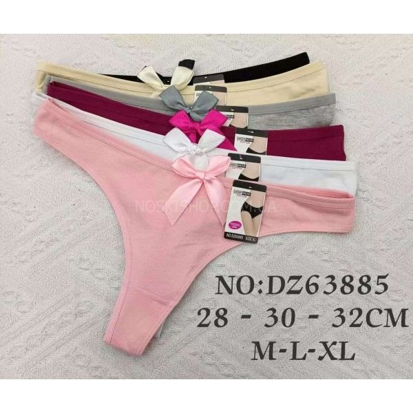 Жіночі труси /стрінги "UNDER WEAR" 63885 бавовна р.М, l, xl-(42-44, 44-46, 46-48) -асорті -(однотонні) -уп. 12 шт