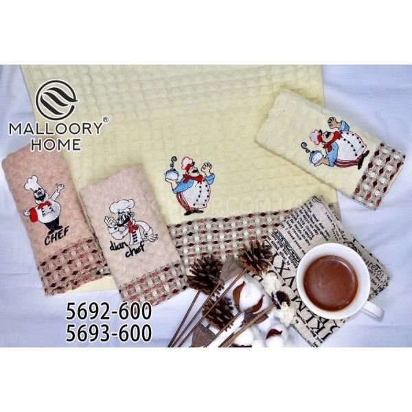 Рушник / серветка 5692-600 cotton, р. 60*40 -уп.12 шт -(вафелька -однотонні +поворята -кухня)