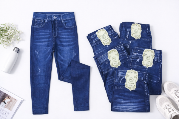 Лосини "CLASSIC WEAR" 2301 /(В174...437) безшовні з імітацією під джинси, р. 46-50 -(синій мікс -без вибору візерунка!)