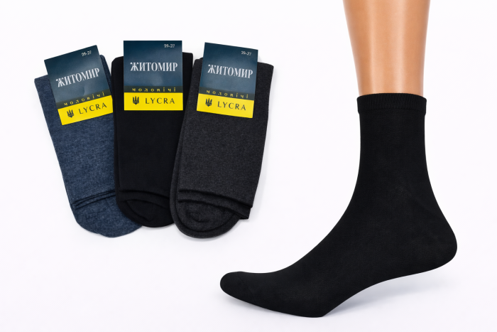 Шкарпетки "Житомир Успіх /лайкра" 015-2 стрейч чоловічі, р. 25-27, 27-29, 29-31 -(асорті /класика -стрейч) -уп. 12 шт