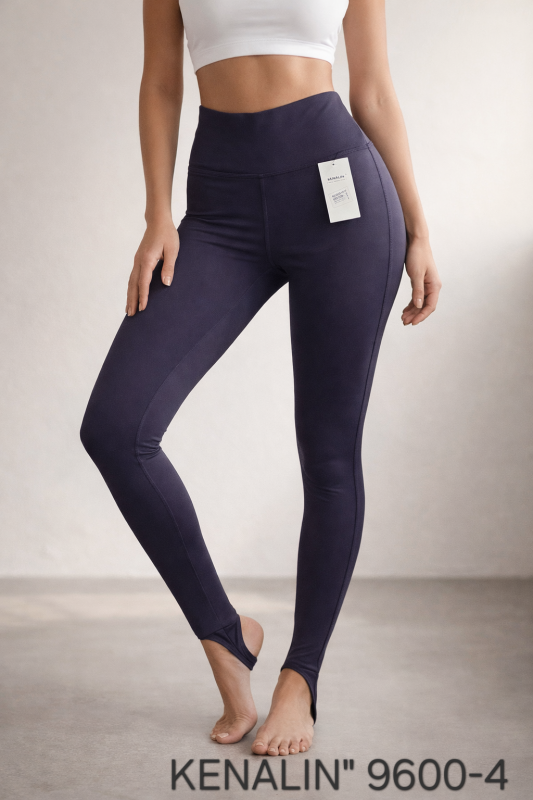 Лосини "KENALIN" 9600-4 з еластичної тканини дайвінг, низ зі штрипкою на резинці, р. S/m-(42-44), l/xl-(44-46), 2xl/3xl-(46-48) -(Сіро-лавандові)