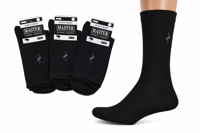 Шкарпетки Житомир "Мaster" 415-1 стрейч чоловічі "Класика" -високі р. 25-27- (чорні -стрейч)