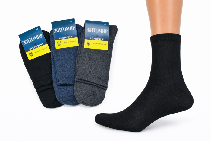 Шкарпетки Житомир "КОІ -Х/Б чоловічі" 072-1 Х/Б-100% бавовняні чоловічі р. 25, 27, 29 -(асорті -х/б 100%) -уп.12 шт.