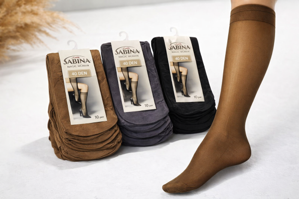 Гольфи "LADY SABINA" 40 ден із лайкрою -(№106-66 /сіра /коричнева етикетка) -уп. 10 пар -(чорні, сірі, кавові)