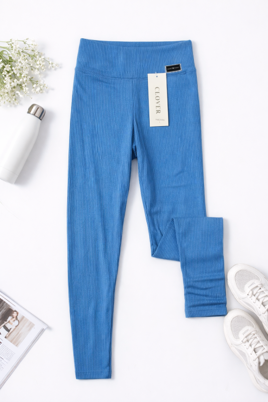 Лосини "CLOVER" 2986 з легкої тканини в рубчик р. L-(42-46), XL-(44-48), 2XL-(46-50) -(Блакитні)