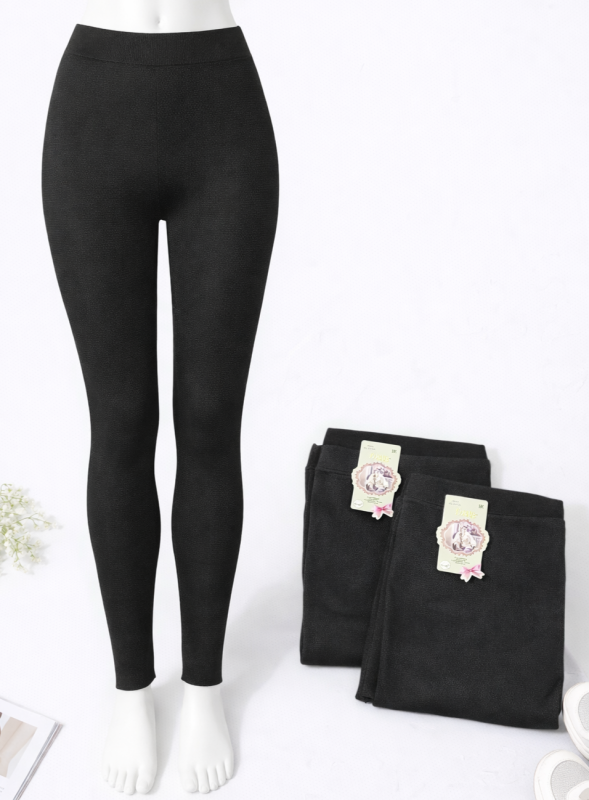 Лосини "JUJUBE" 839 безшовні на тонкому хутрі + верблюжа вовна, р. Хl/4xl-(46-48) -(чорні)