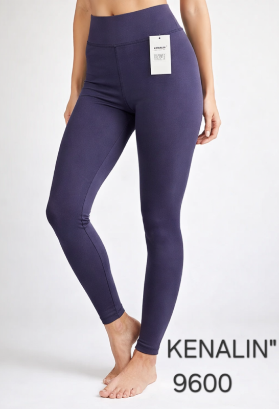 Лосини "KENALIN" 9600 з еластичної тканини дайвінг, верх на широкому поясі, р. l/xl-(44-46) -(Сіро-лавандові)