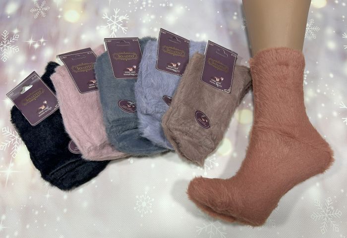 Шкарпетки "ЗОЛОТО" с507-1 норка-вовна жін. Р. 37-41 -асорті -(однотонні /кольорові) -уп. 10 шт