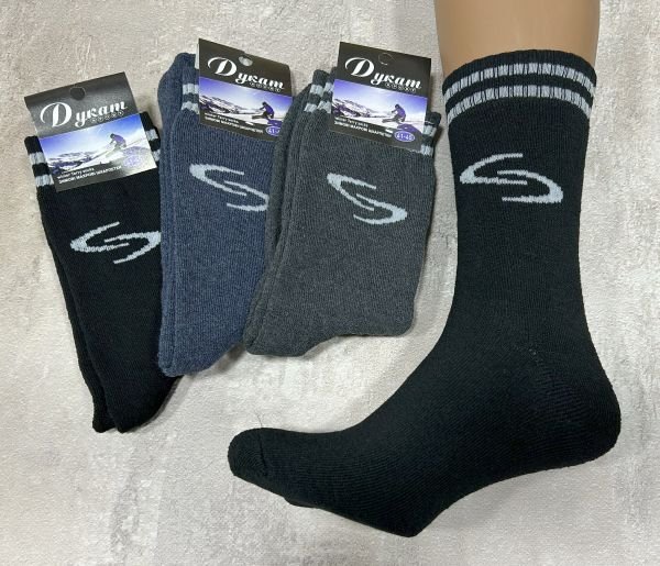 Шкарпетки "Дукат" М-4164-01 махрові чоловічі, р. 41-45 -(Махра -асорті -однотонні +на резинці білі смужки +збоку білий завиток) -уп. 12 шт.