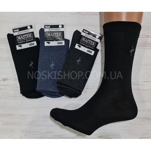 Шкарпетки Житомир "Мaster" 415 стрейч чоловічі "Класика" -високі р. 25-27, 27-29 -(асорті)