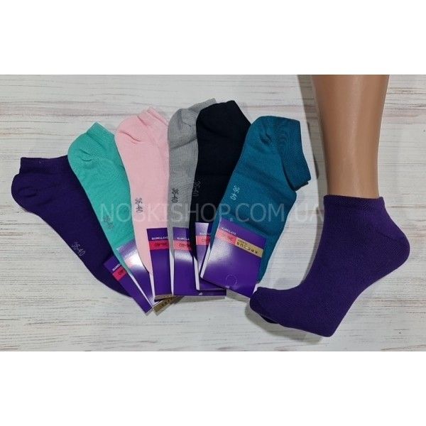 Шкарпетки Житомир "Krokus aktiv" 934-5 cotton-стрейч жіночі, р. 36-40 -випадкове асорті -(бавовна - кольорові -укорочені -100%)