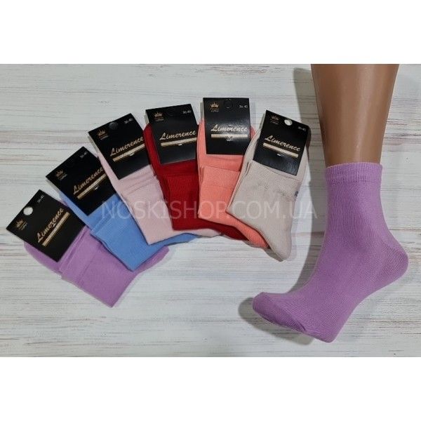 Шкарпетки Житомир "Limerence LUX" 682-05 cotton-стрейч жіночі (узбецька бавовна /середні), р. 36-40 -("середні -LUX-бавовна -однотонні кольорові) -уп. 12 шт
