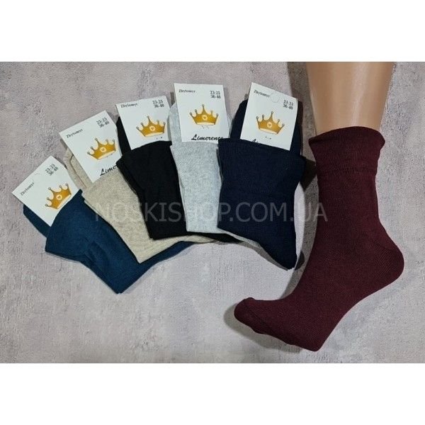 Шкарпетки Житомир "LIMERENCE" 413-1 стрейч жіночі "Без гумки", р. 36-40 -асорті -(б/р -однотонні з широким верхом -жіночі -стрейч)