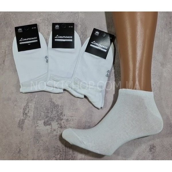 Шкарпетки Житомир "Limerence LUX" 887-52 cotton-стрейч чоловічі -(узбецька бавовна), р. 41-45 -(білі -короткі -LUX -чол.) -уп. 12 шт