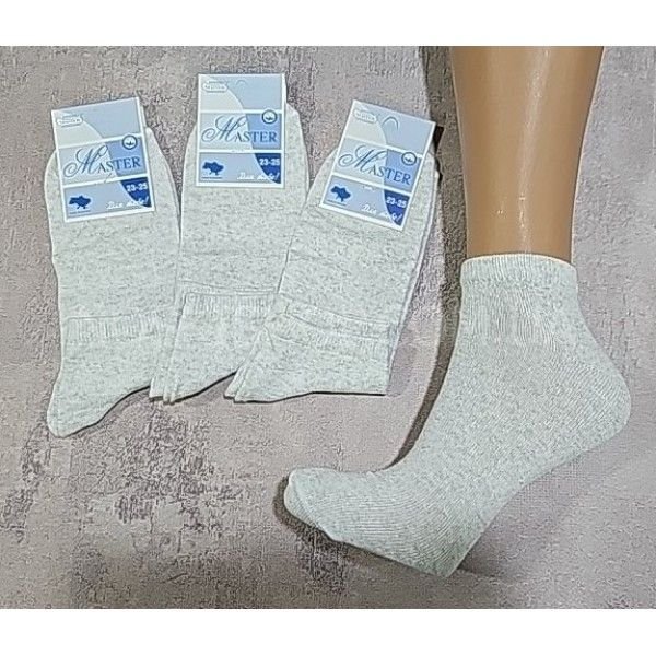 Шкарпетки Житомир "Master" 110-3 економ -стрейч жіночі, р. 23-25 -(економ-короткі -Сірі -випадковий відтінок в упаковці без вибору)