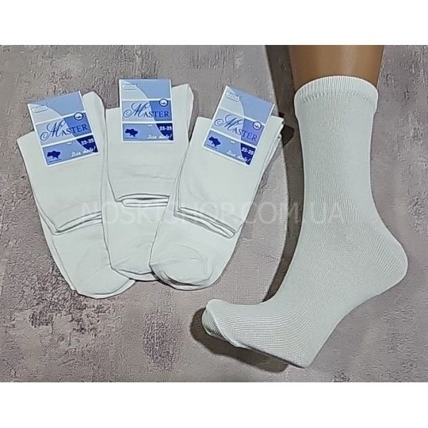 Шкарпетки Житомир "Master" 125-2 економ стрейч жіночі, р. 23-25 -(однотонні -високі -білі)