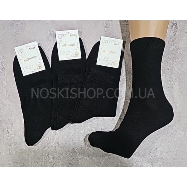 Шкарпетки Житомир "Master" 195-1 бавовна-стрейч жіночі ("еліт/фою" -середні -чорні) р. 23-25 -уп. 12 шт