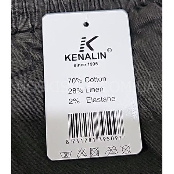 Шорти "Kenalin" 403-11 cotton/льон + з боків кишені, р. 2XL/3XL-(42-44), 3XL/4XL-(44-46), 4XL/5XL-(46-48), 5XL/6XL-(48-50) -уп. 1 шт