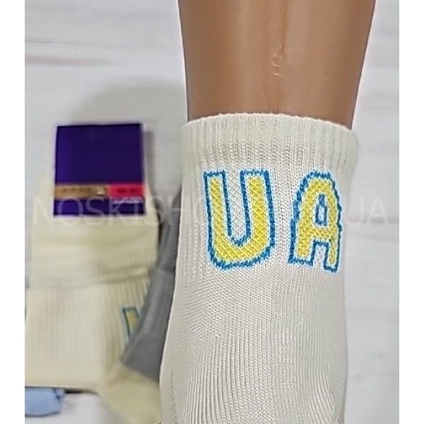 Шкарпетки Житомир "Krokus" 938-7 cotton-стрейч жіночі р. 36-40 -асорті -(середня резинка в рубчик + ззаду літери UA)
