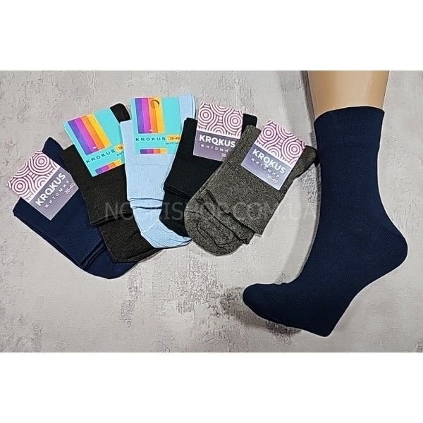 Шкарпетки Житомир "Krokus" 775 економ /стрейч  жіночі "Без резинки", р. 36-40 -випадкове асорті -(б/р -однотонні з широким верхом -стрейч)