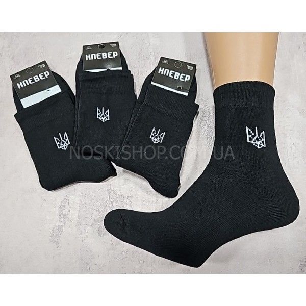 Шкарпетки Олександрія "Klever-CLV" 1601-2 махрові чол. р. 41-45 -(чорні + білий тризуб -махра)