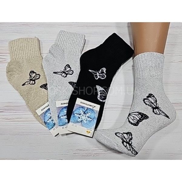 Шкарпетки Житомир "LIMERENCE" 3850-4 махрові жіночі, р. 36-40 -асорті -(Махра -середня широка резинка +метелики) -уп. 12 шт