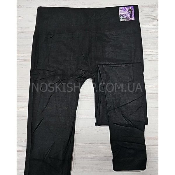 Лосини "JUJUBE" 926 безшовні з широким поясом на тонкому хутрі з бавовняним верхом + верблюжа вовна, р. L/2xl-(46-50) -(чорні)