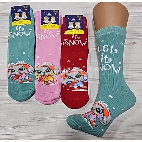 Шкарпетки "КРОКУС" 389-8 махрові дитячі, розмір за довжиною стопи: 18-20 -асорті -(Зайчик у навушниках -махра)