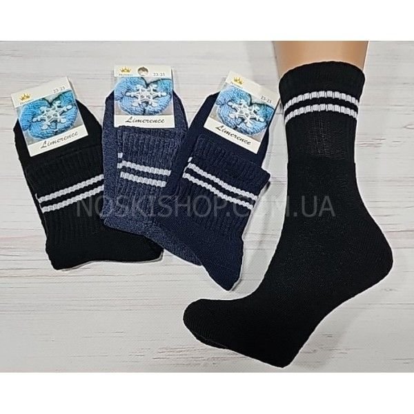 Шкарпетки Житомир "LIMERENCE" 3850-13 махрові універсальні, р. 36-40 -(Махра -однотонні +середня широка резинка +дві білі смужки) -уп. 12 шт