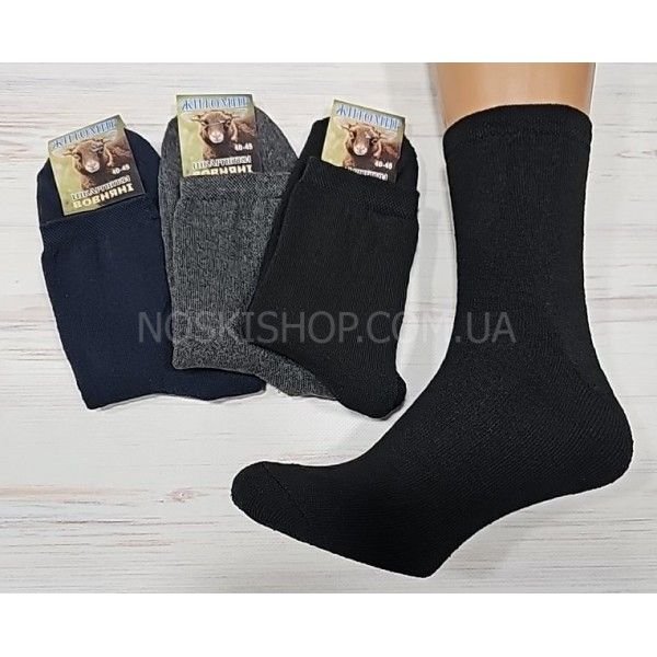 Шкарпетки Житомир "Преміум /ВОВНЯНІ" 3001-24 махрові класика чоловічі,  р. 40-45 -(Махра -асорті однотонні /вовняні) -уп. 12 шт
