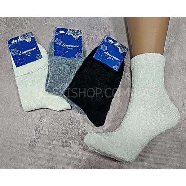 Шкарпетки житомир "LIMERENCE" т-9693-07 плюш-травка -середніжін, р. 36-40 -асорті -(середні -травка -сірий /білі /чорні)