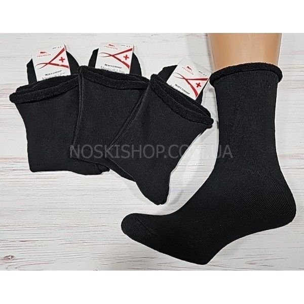 Шкарпетки Житомир "Преміум-MEDICAL LINE+" 3000 махрові чоловічі "Без резинки", р. 40-45 -(Махра -б/р чорні) -уп. 12 шт