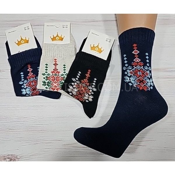 Шкарпетки Житомир "Limerence" 412-27 стрейч жіночі (високі) р. 36-40 -асорті -(кольорові + великий візерунок вишиванки ромбиками -стрейч)