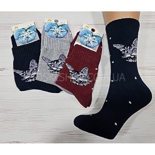 Шкарпетки Житомир "LIMERENCE" 4960-6 махрові жіночі, р. 36-40 -асорті -(сіра рись +горох -махра)