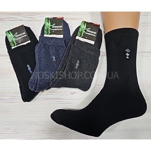 Шкарпетки Житомир "КОІ ANTIBACTERIAL" 3250-2 махрові чоловічі, р. 40-45 -(Махра -асорті -класика) -уп. 12 шт