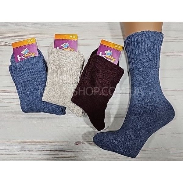 Шкарпетки Житомир "КРОКУС" 2261-4 підліткові махрові, р. 34-36 -випадкове асорті -(Однотонні +в'язана об'ємна резинка /34-36 -підліток)
