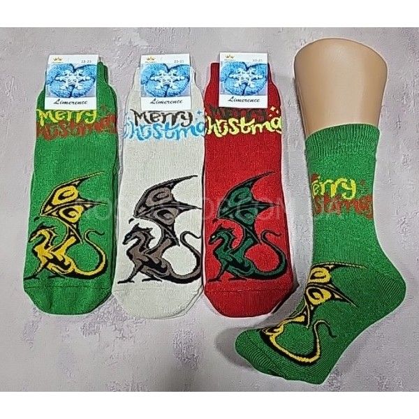Шкарпетки Житомир "Limerence" 5980-11 махрові жін. "Новорічні" р. 36-40 -асорті -(Елегантний дракон жін. -махра)