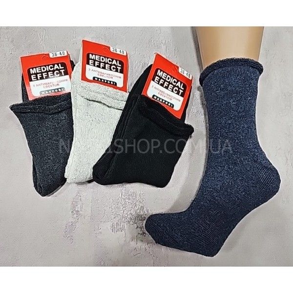 Шкарпетки "ДУКАТ -MEDICAL EFFECT" 0550-01 махрові жіночібез резинкир. 36-40 -асорті -(б/р -однотонні -махра -жін.)