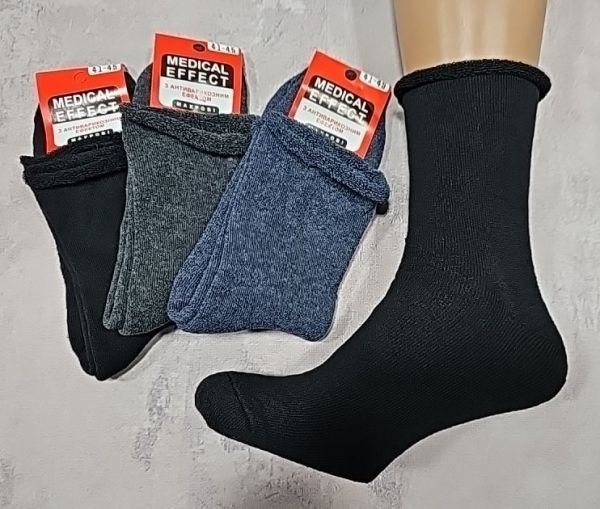 Шкарпетки "Дукат -Medical Effect" 3338-02 махрові чоловічі "Без резинки" р. 41-45 -асорті -(Махра -б/р -однотонні -чол.) -уп. 12 шт.