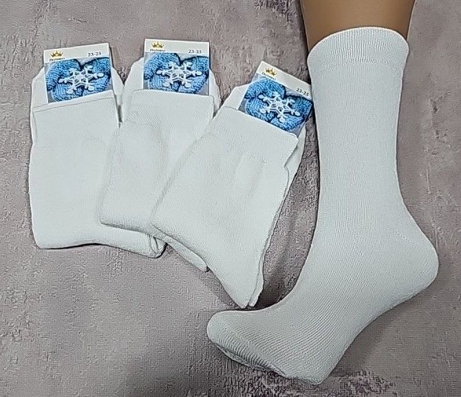 Шкарпетки Житомир "Limerence" 4960-55 махрові жіночі, р. 36-40 -(Білі -високі -махра) -уп. 12 шт.