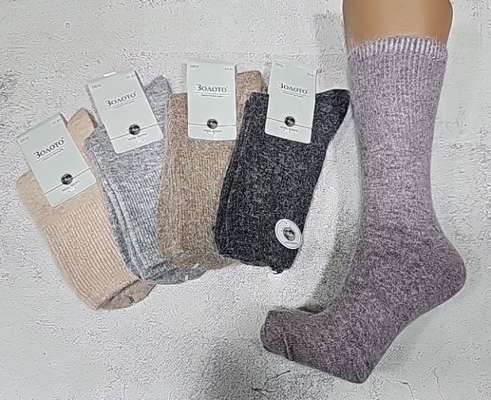 Шкарпетки "ЗОЛОТО" с512 ангора вовна жін, р. 37-41 -асорті -(меланжеві з широкою резинкою) -уп. 10 шт