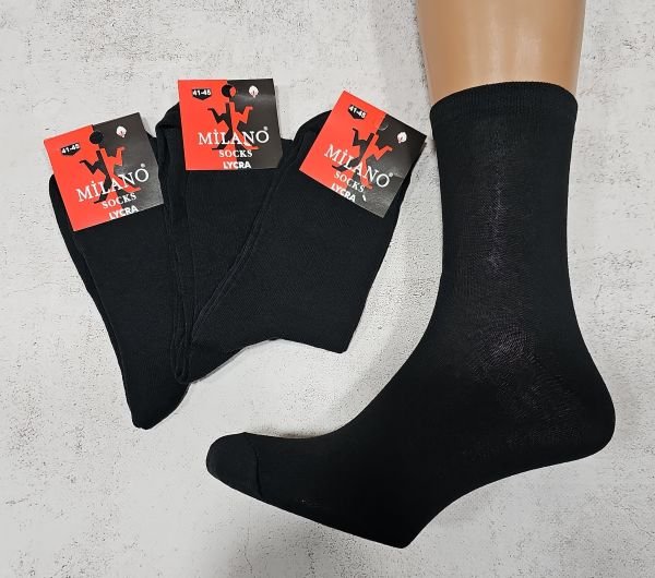 Шкарпетки "Дукат-MILANO" С401-2 стрейч "класика" чоловічі -(червона етикетка) р. 41-45 -(чорні -стрейч)
