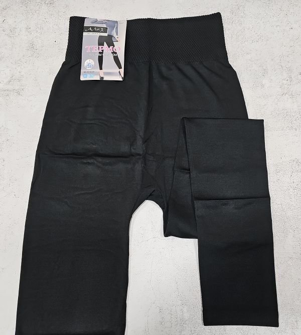 Лосини "Алія" V-07-1 термо безшовні на тонкому хутрі + широкий пояс, р. ХL/4XL-(48-54) -(чорні -В07-1)