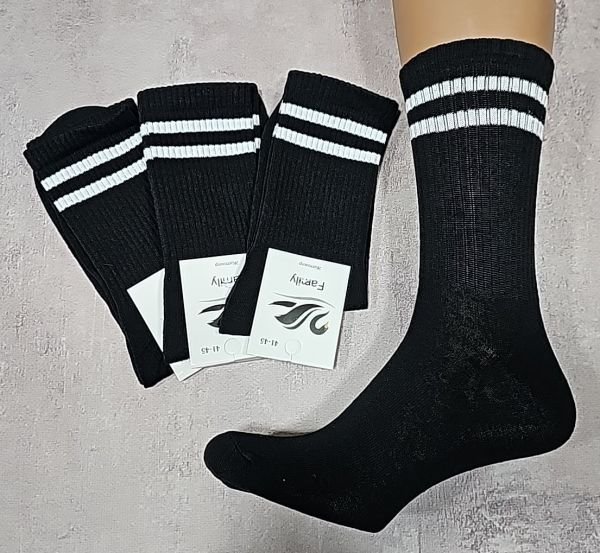 Шкарпетки Житомир "Limerence" 171-6 стрейч чоловічі "Теніс" р. 41-45 -(Теніс -чорні +смужки -чол.) -уп. 12 шт